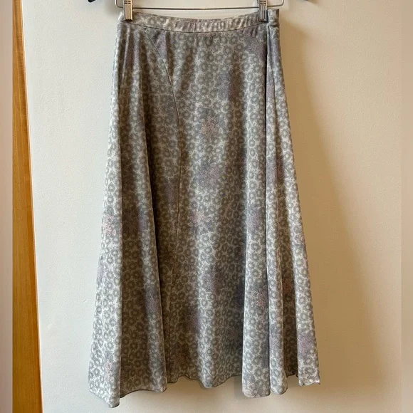 Anne Klein Lavender and Light Gray Floral Maxi Skirt - Picture 2 of 5